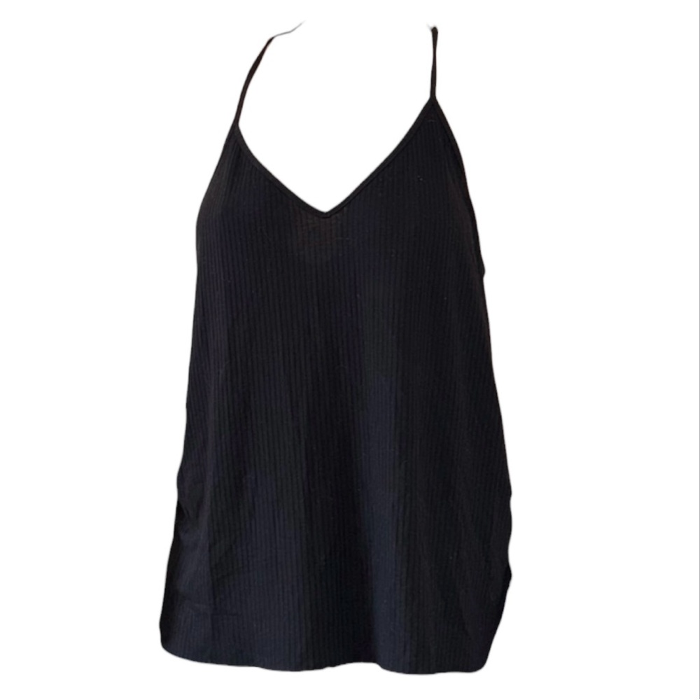 ASOS Black Ribbed V-Neck Cami Top
